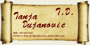 Tanja Dujanović vizit kartica